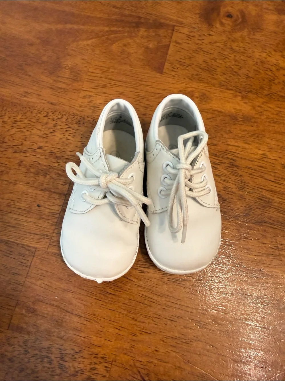 L'Amour Angel James White Leather High Top Lace Up Oxford Baby Walking Shoes 2